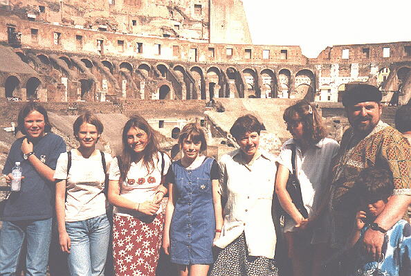 ein Teil der Gruppe bestieg das Colosseum